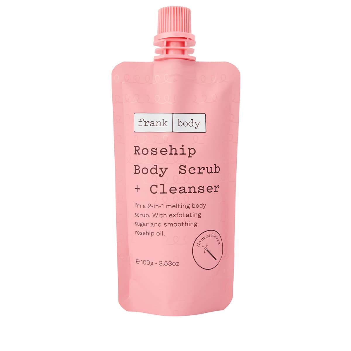 FRANK BODY Rosehip Body Scrub und Cleanser 100g – 2-in-1 Peeling und Duschgel mit Hagebutte