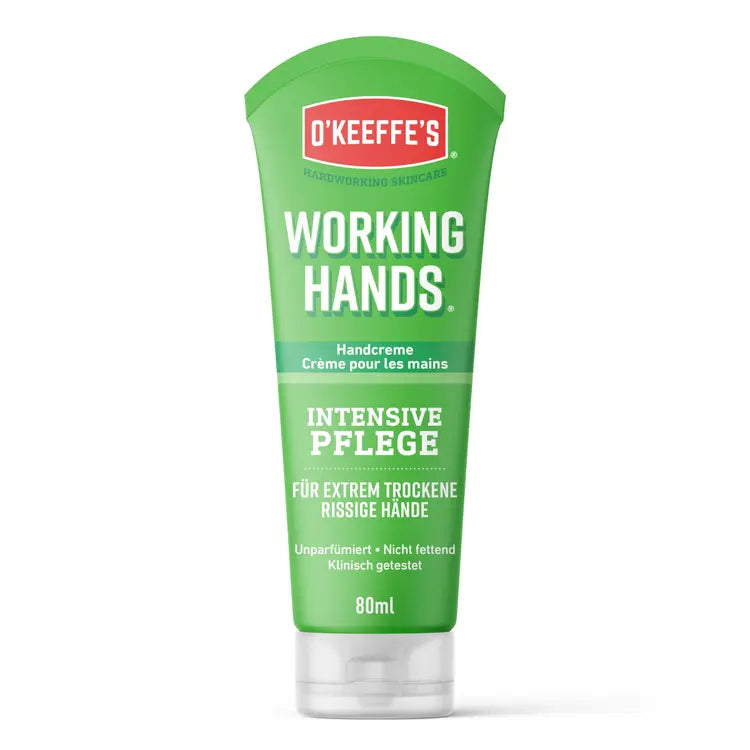 Grüne Tube O'KEEFFE'S Working Hands Handcreme für intensive Pflege bei extrem trockenen, rissigen Händen