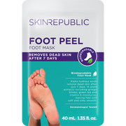 Verpackung einer Skin Republic Foot Peel Fussmaske mit Füssen auf der Vorderseite.