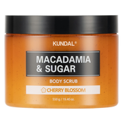 KUNDAL Gommage corporel à la noix de macadamia et au sucre, fleur de cerisier – 550 g