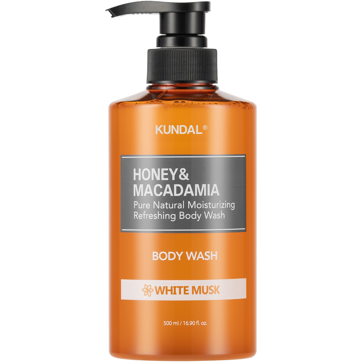 KUNDAL Gel douche au miel et à la noix de macadamia – Musc blanc 500 ml