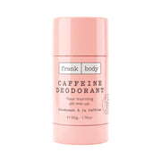 Rosa Deostift FRANK BODY Caffeine Deodorant 50g in hellrosa Verpackung vor weißem Hintergrund
