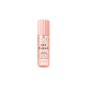 Flacone rosa trasparente di FRANK BODY Get Naked Hair & Body Fragrance Mist con tappo rosa pastello su sfondo bianco