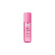 Flacone trasparente rosa del profumo per capelli e corpo FRANK BODY Hot Lick su sfondo bianco
