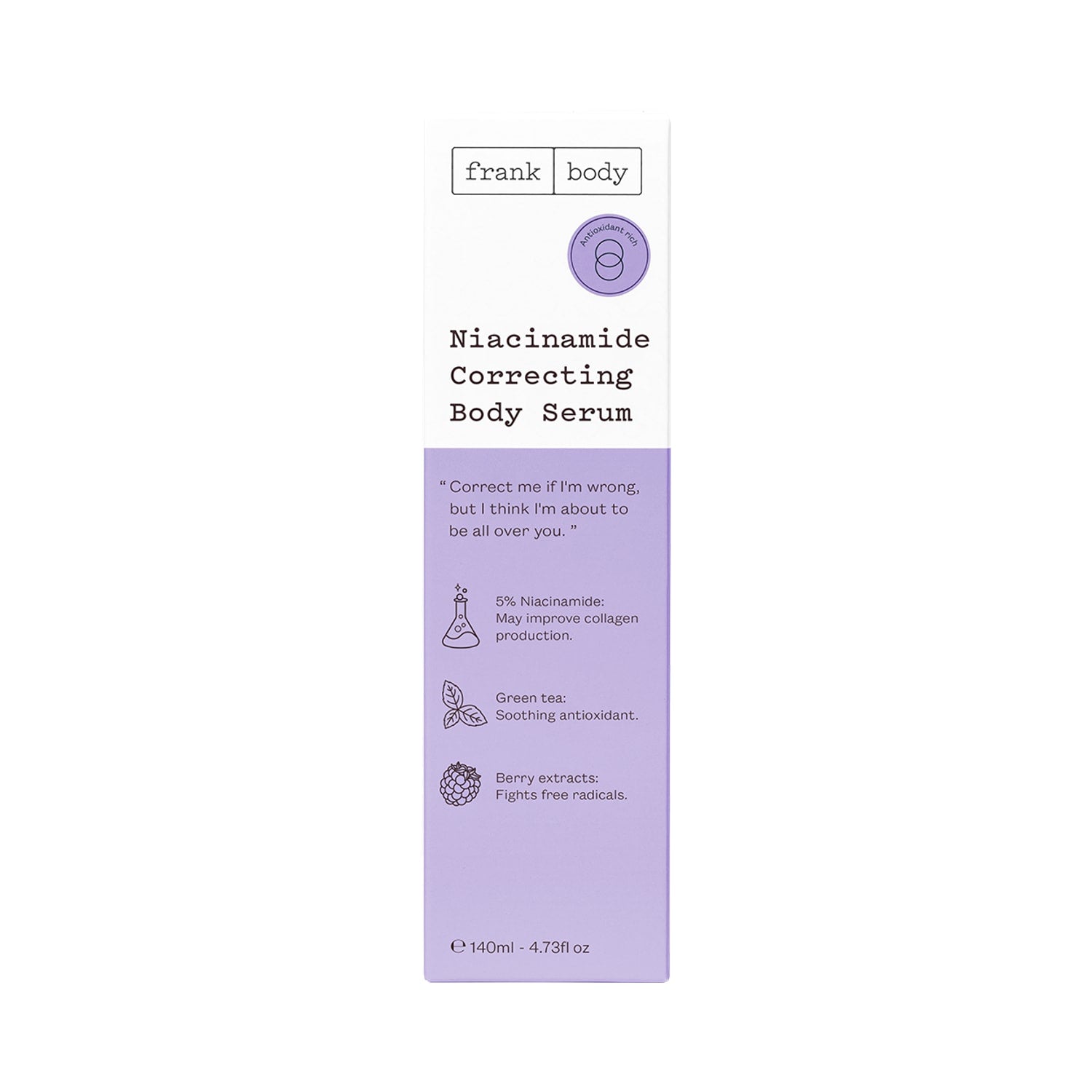 FRANK BODY Niacinamide Correcting Body Serum 140ml