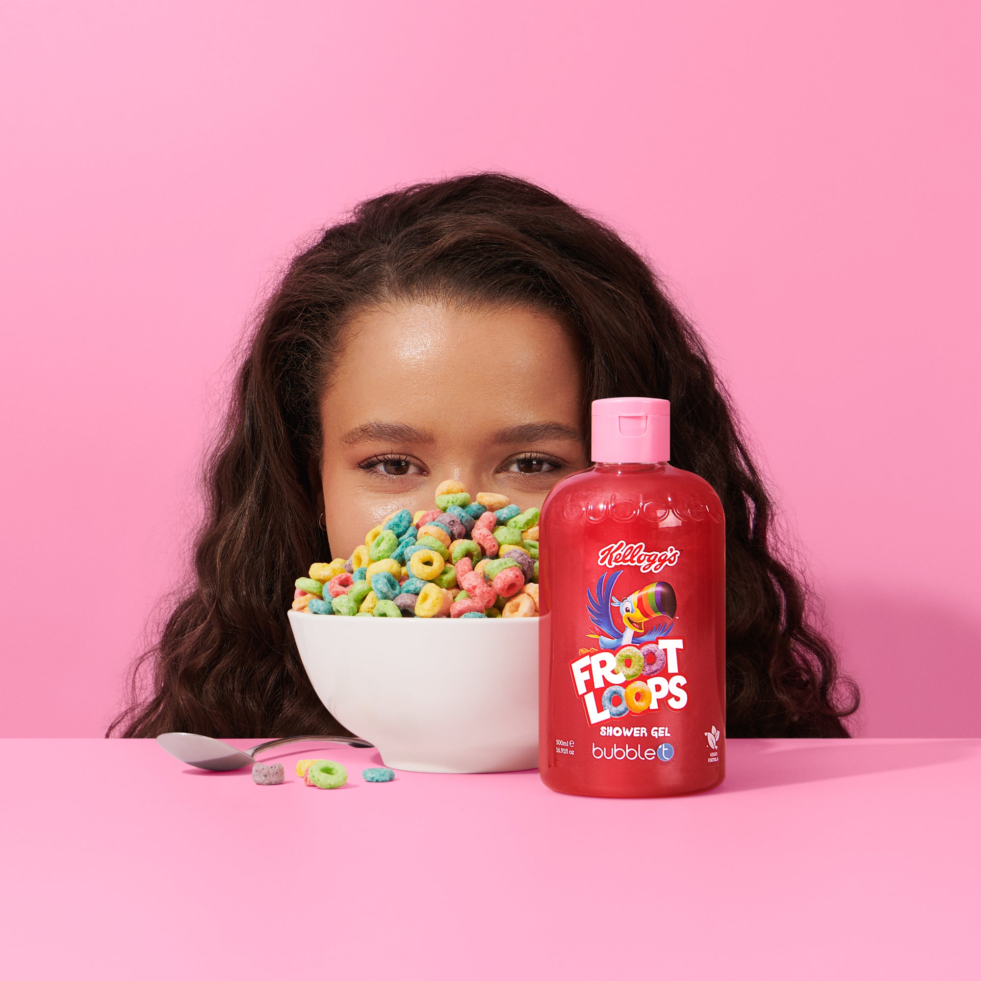 BUBBLE T x Kelloggs Fruit Loops Duschgel Lifestyle – TikTok-Viral Körperpflege