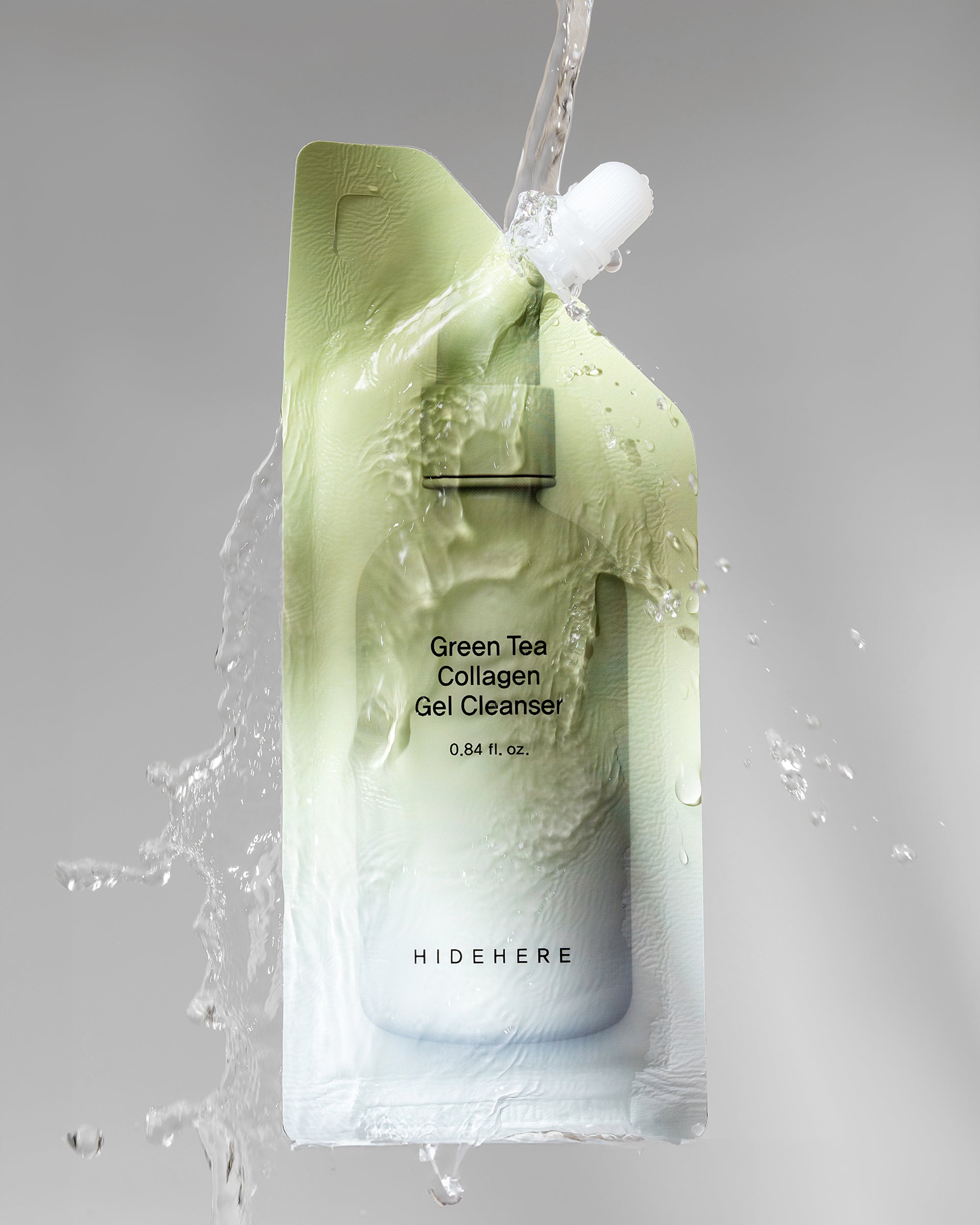 HIDEHERE Green Tea Collagen Gel Cleanser – Gel nettoyant au thé vert et au collagène 25 ml