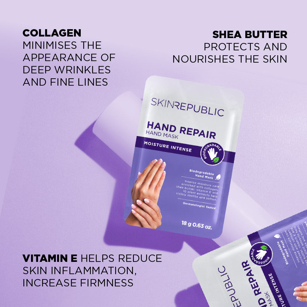 Masque réparateur pour les mains SKIN REPUBLIC – Gants de soin pour les mains sèches