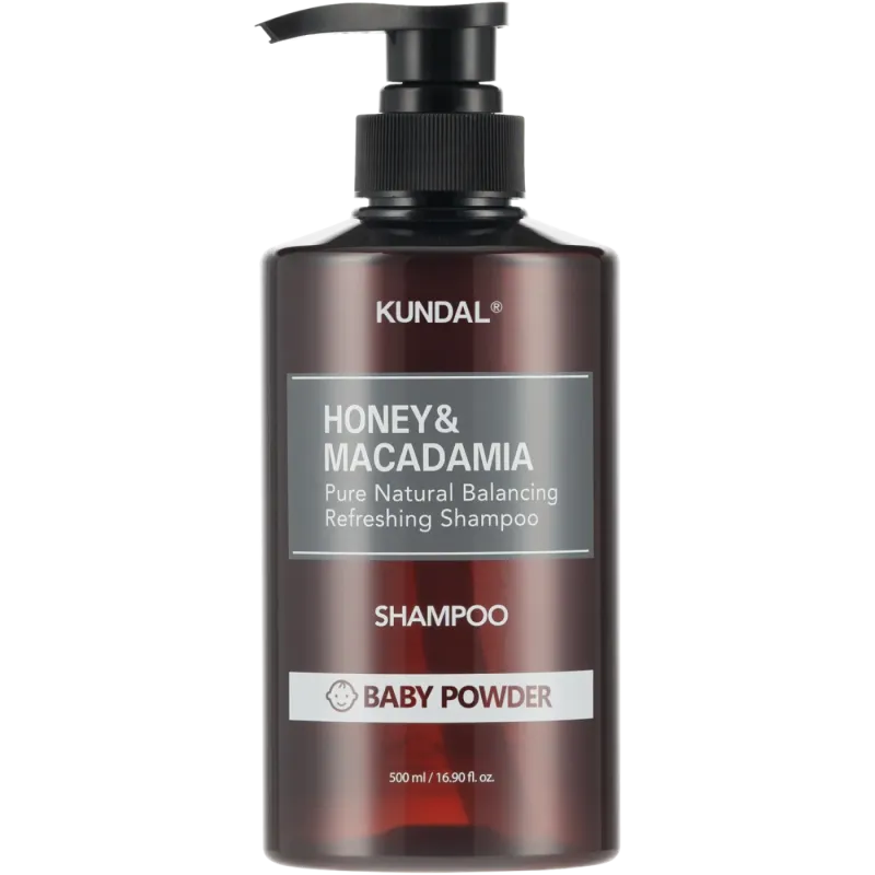 KUNDAL Honey & Macadamia Shampoo Baby Powder 500ml – K-Beauty Haarpflege mit Honig