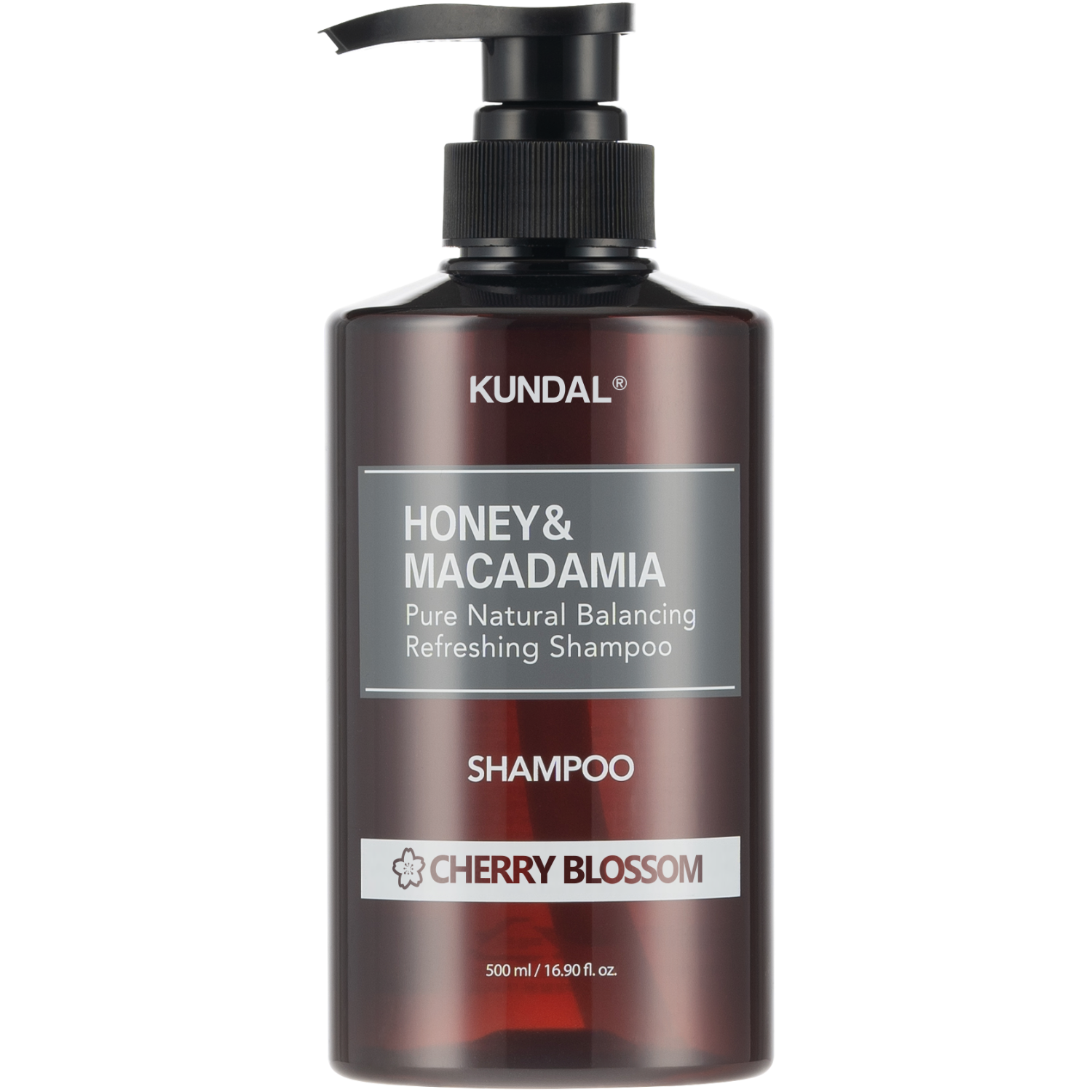 KUNDAL Shampooing au miel et à la noix de macadamia, parfum Fleur de cerisier – Shampooing au miel et à la fleur de cerisier, 500 ml