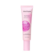 Tubo rosa do creme para os olhos MAD HIPPIE Eye Cream, com detalhes em aquarela sobre fundo branco