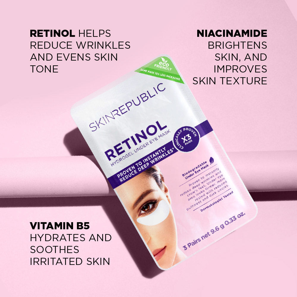 SKIN REPUBLIC Retinol Augenpatches Wirkstoffe – Retinol Hydrogel für Augen