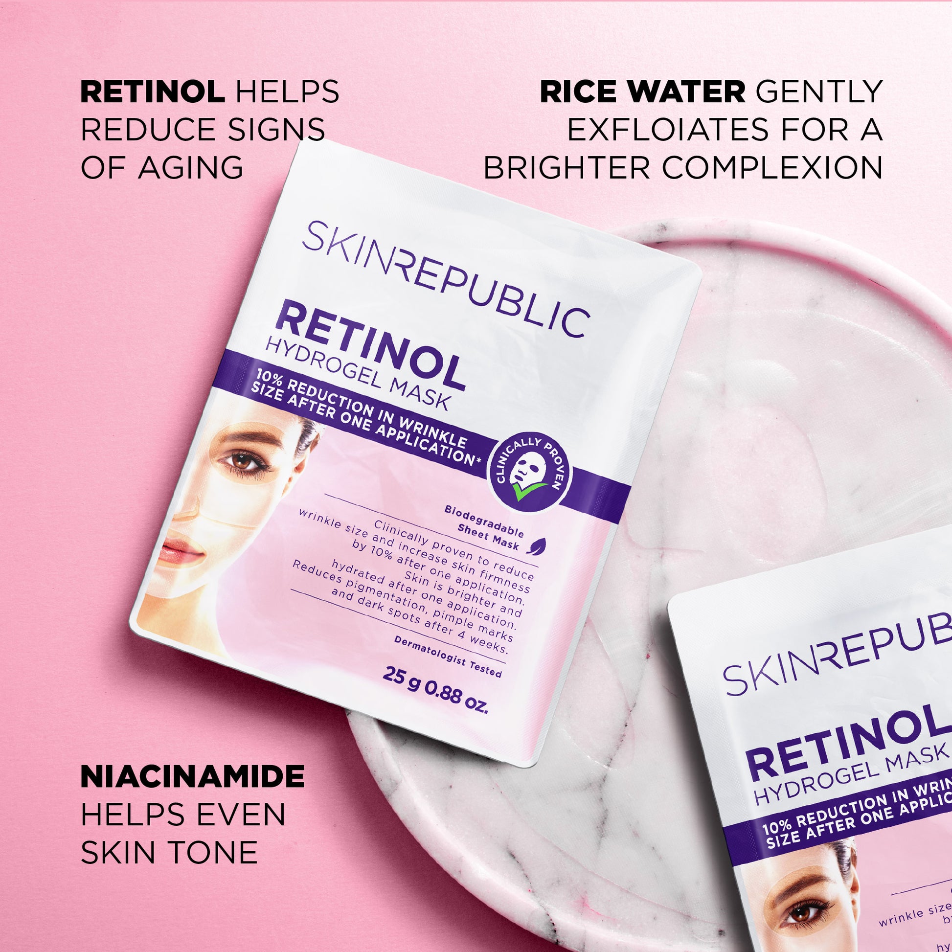 SKIN REPUBLIC Retinol Hydrogel Maske Wirkstoffe – Vitamin A für Hauterneuerung
