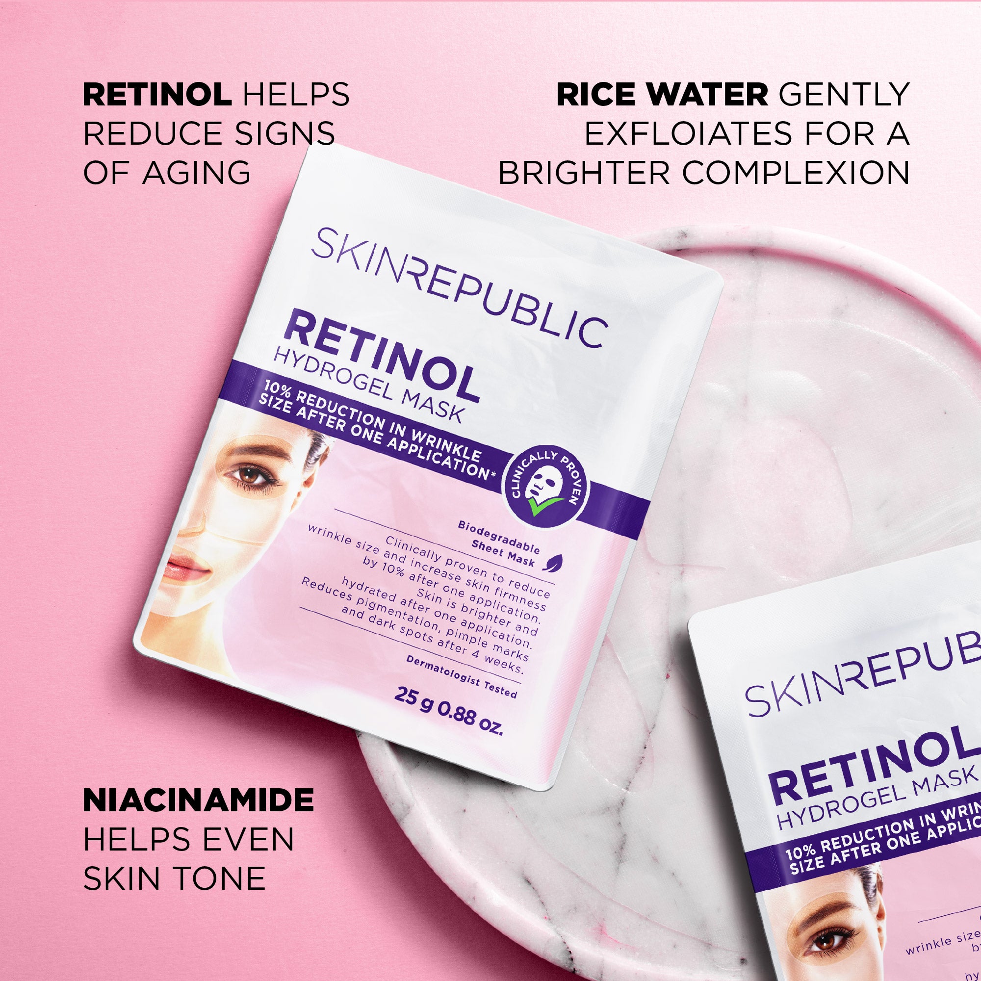 SKIN REPUBLIC Retinol Hydrogel Maske Wirkstoffe – Vitamin A für Hauterneuerung