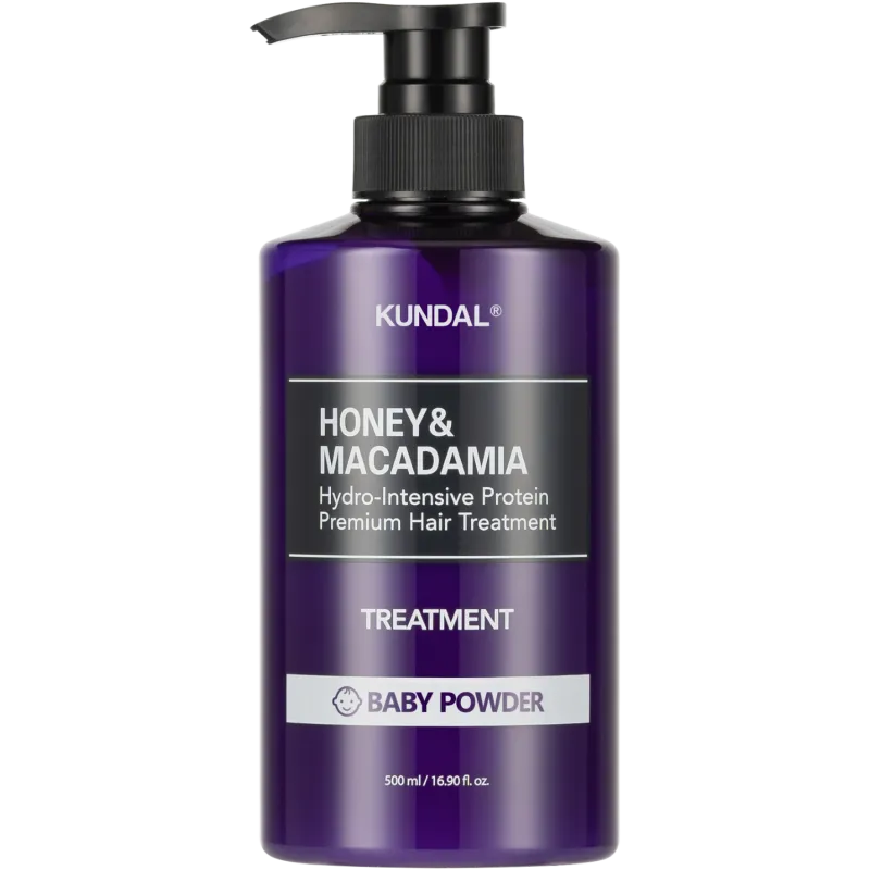 KUNDAL Honey & Macadamia Treatment Baby Powder – Masque capillaire au parfum de talc pour bébé 500 ml