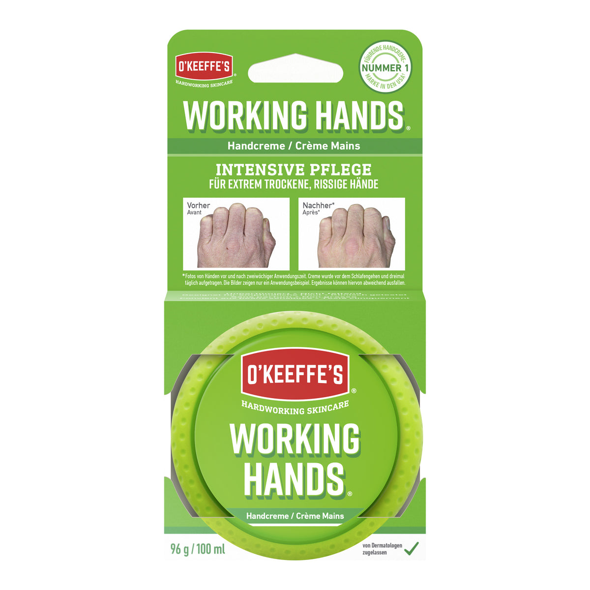 O'KEEFFE'S Working Hands Handcreme Tiegel 96 g in der Verkaufsverpackung