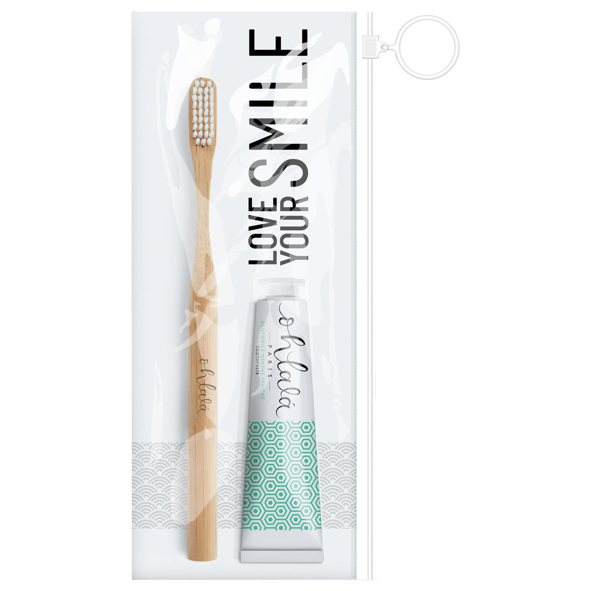 Ohlala Toothpaste Mini Travel Set "Mint"  (Ohlala Fresh Mint 15 ml + Mini Bamboo Toothbrush)