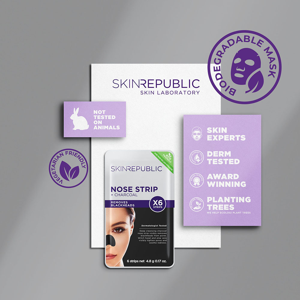 SKIN REPUBLIC Charcoal Nose Strips (6 PAIRS)